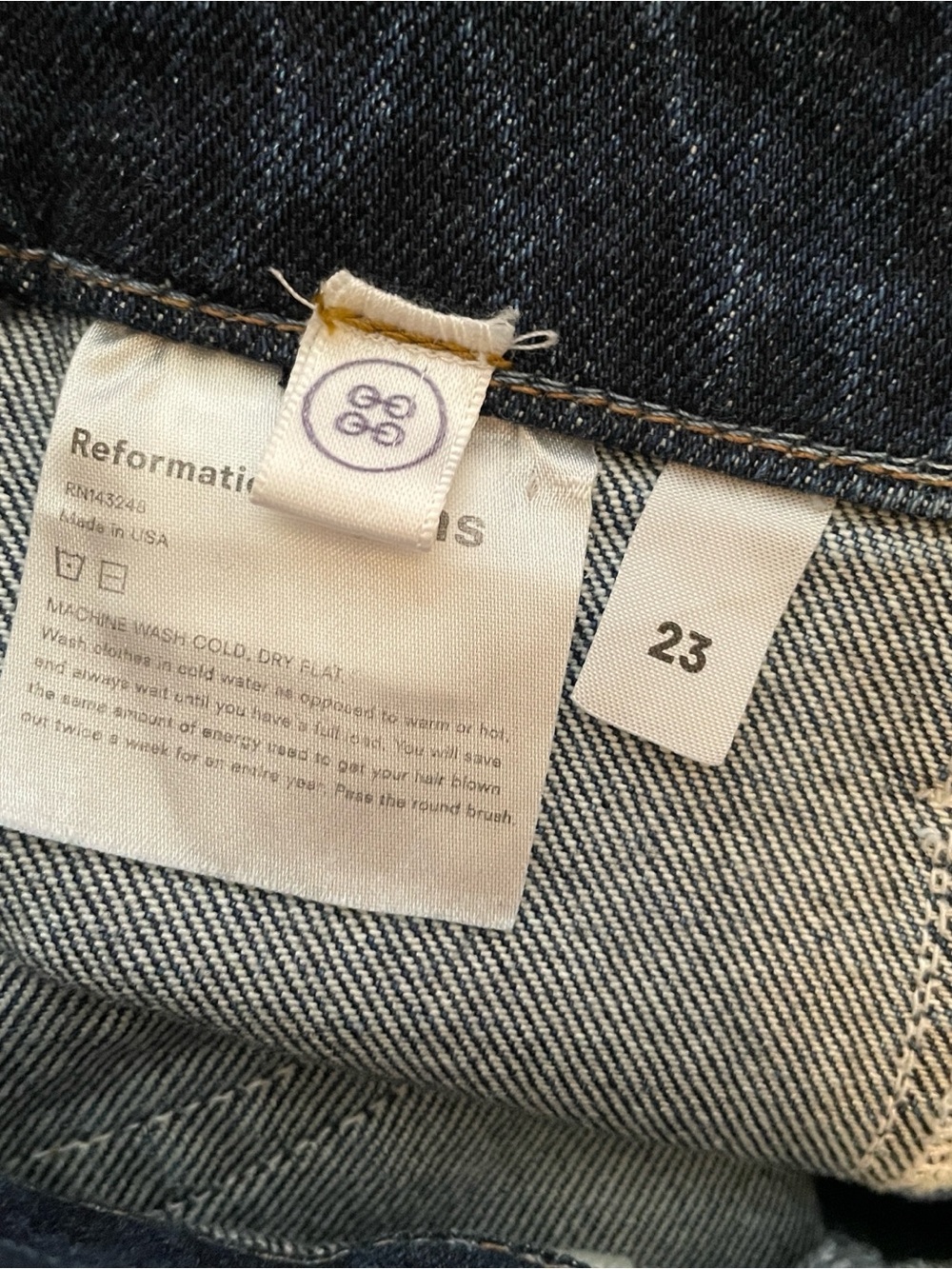 Reformation Women's Blue Anguilla Amie Seamed High Rise Skinny Jeans Size 23 - Picture 7 of 8